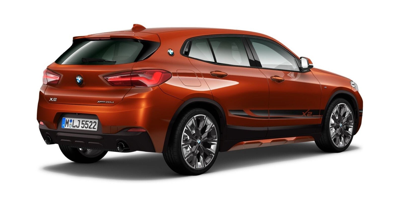 BMW BMW X in Orange von hinten BMW BMW X in Orange von hinten