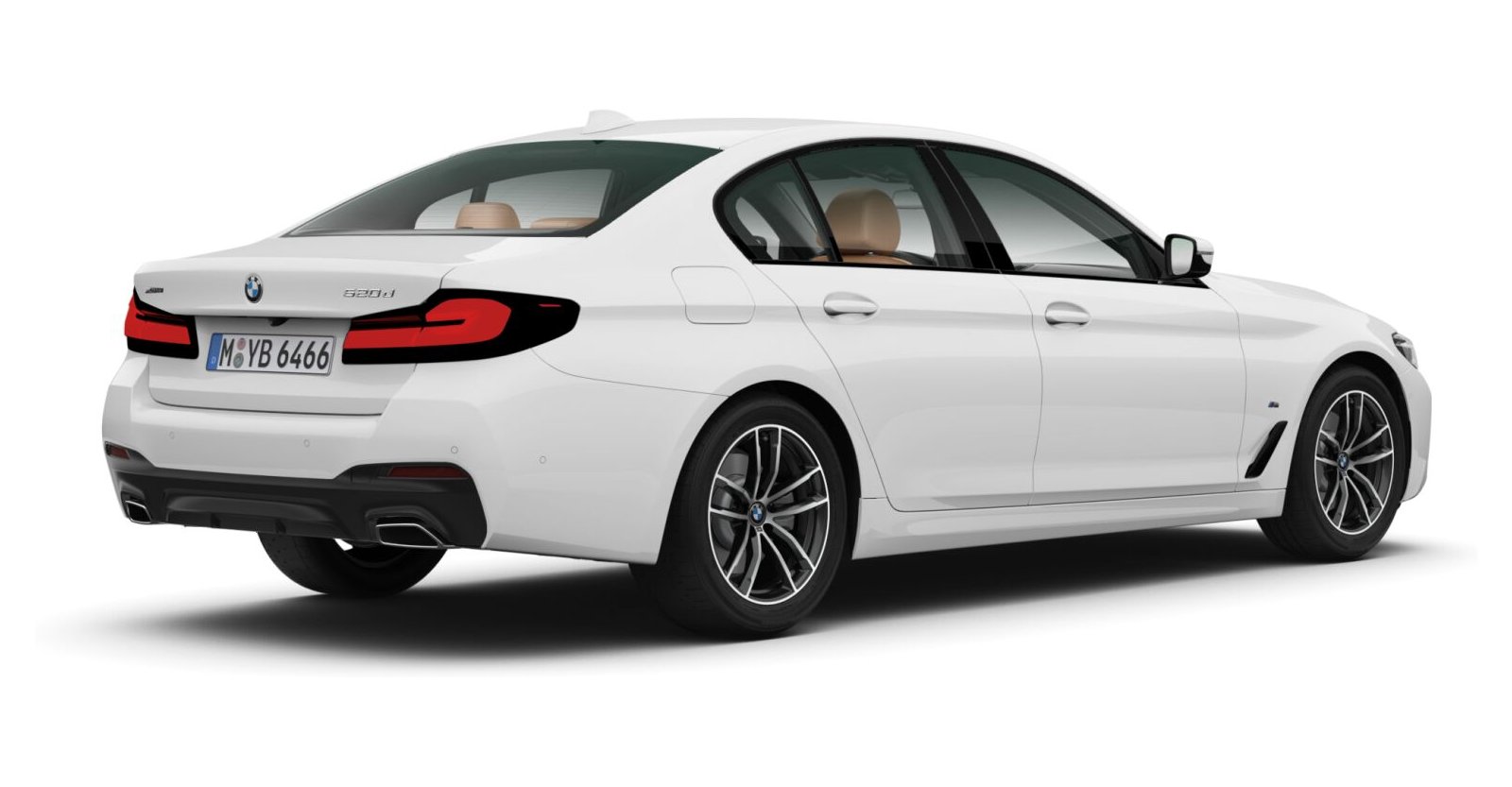 BMW BMW 5er in Weiß von hinten BMW BMW 5er in Weiß von hinten