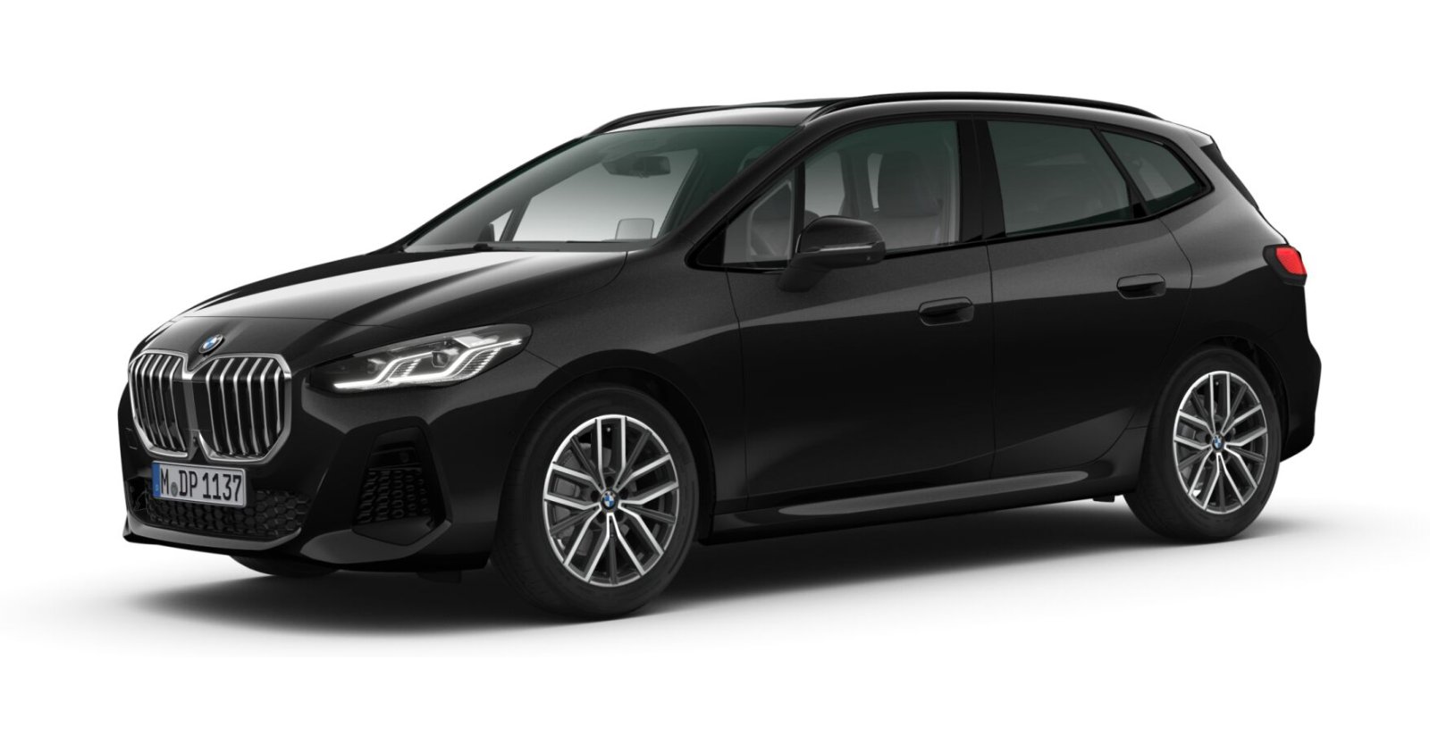 BMW 220i Active Tourer in Schwarz von vorne BMW 220i Active Tourer in Schwarz von vorne