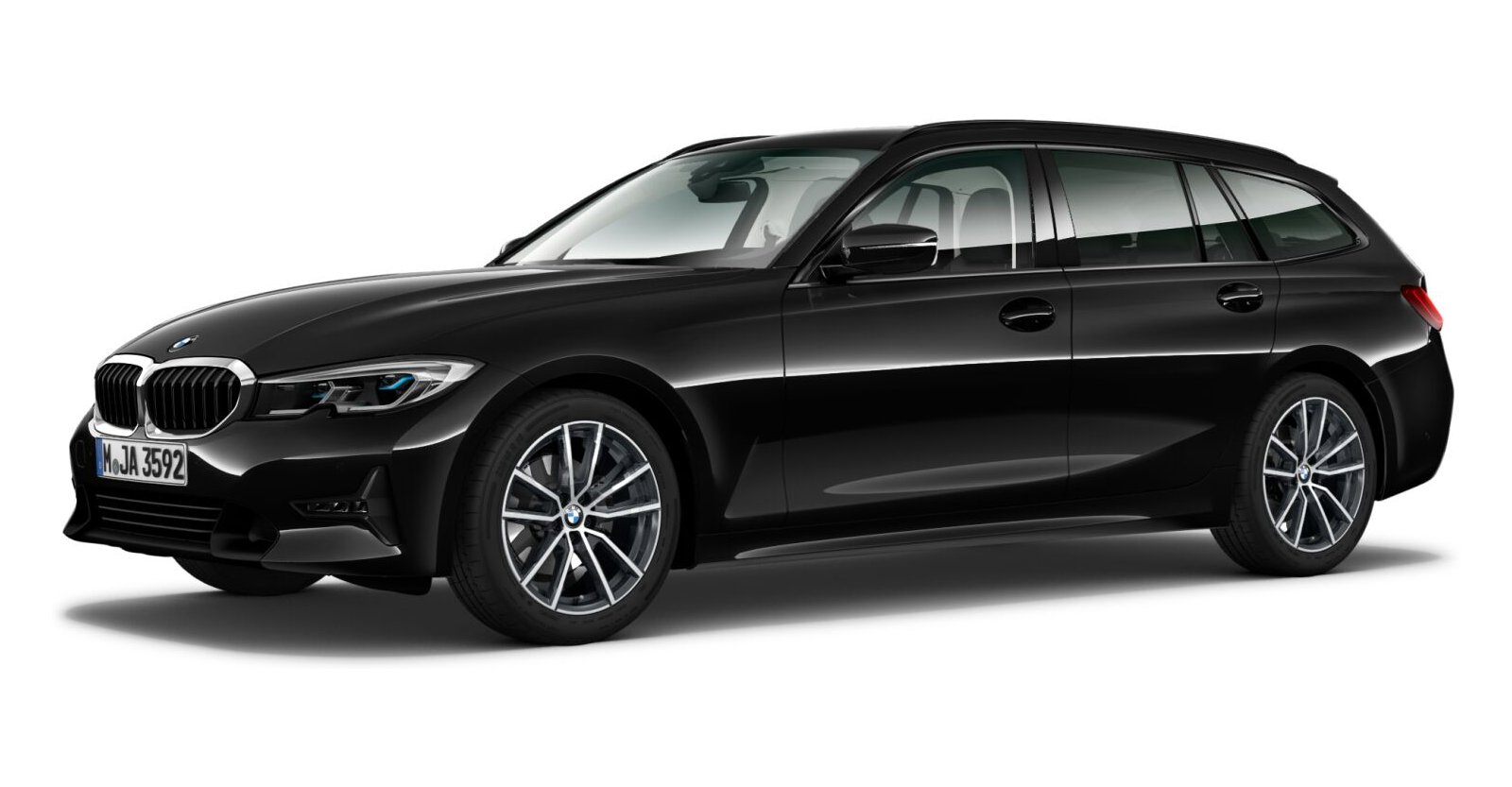 BMW BMW 3er in Schwarz von vorne BMW BMW 3er in Schwarz von vorne