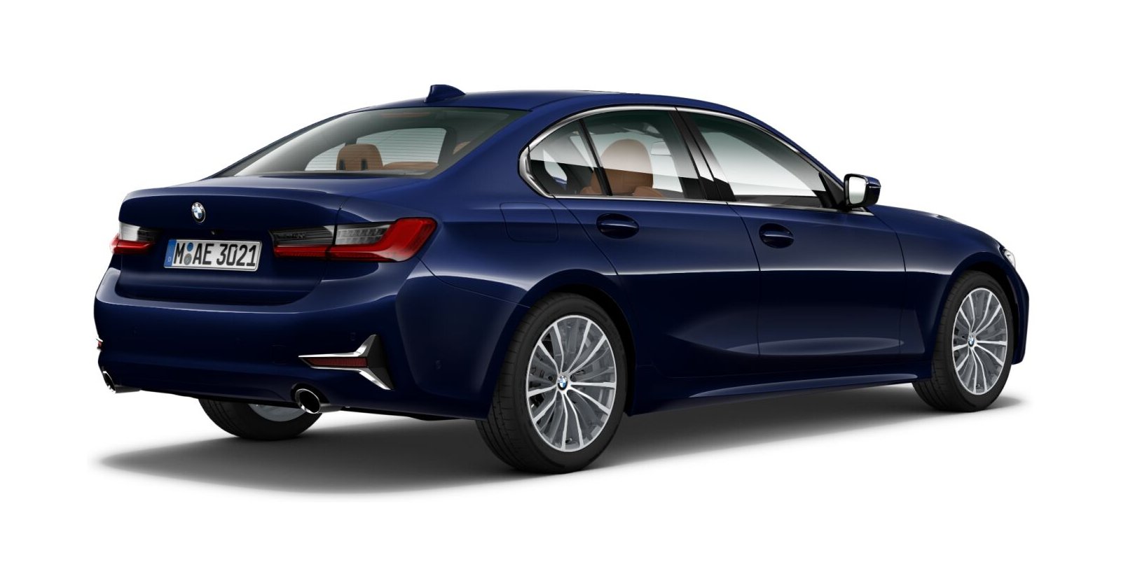 BMW BMW 3er in Blau von hinten BMW BMW 3er in Blau von hinten