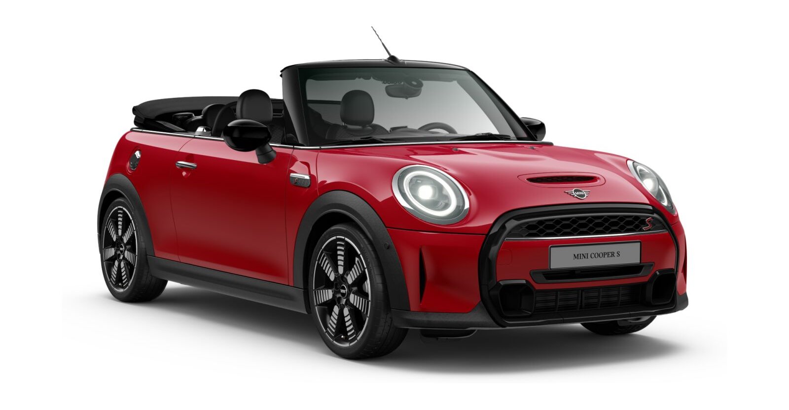 MINI Cooper S Cabrio in Rot von vorne MINI Cooper S Cabrio in Rot von vorne