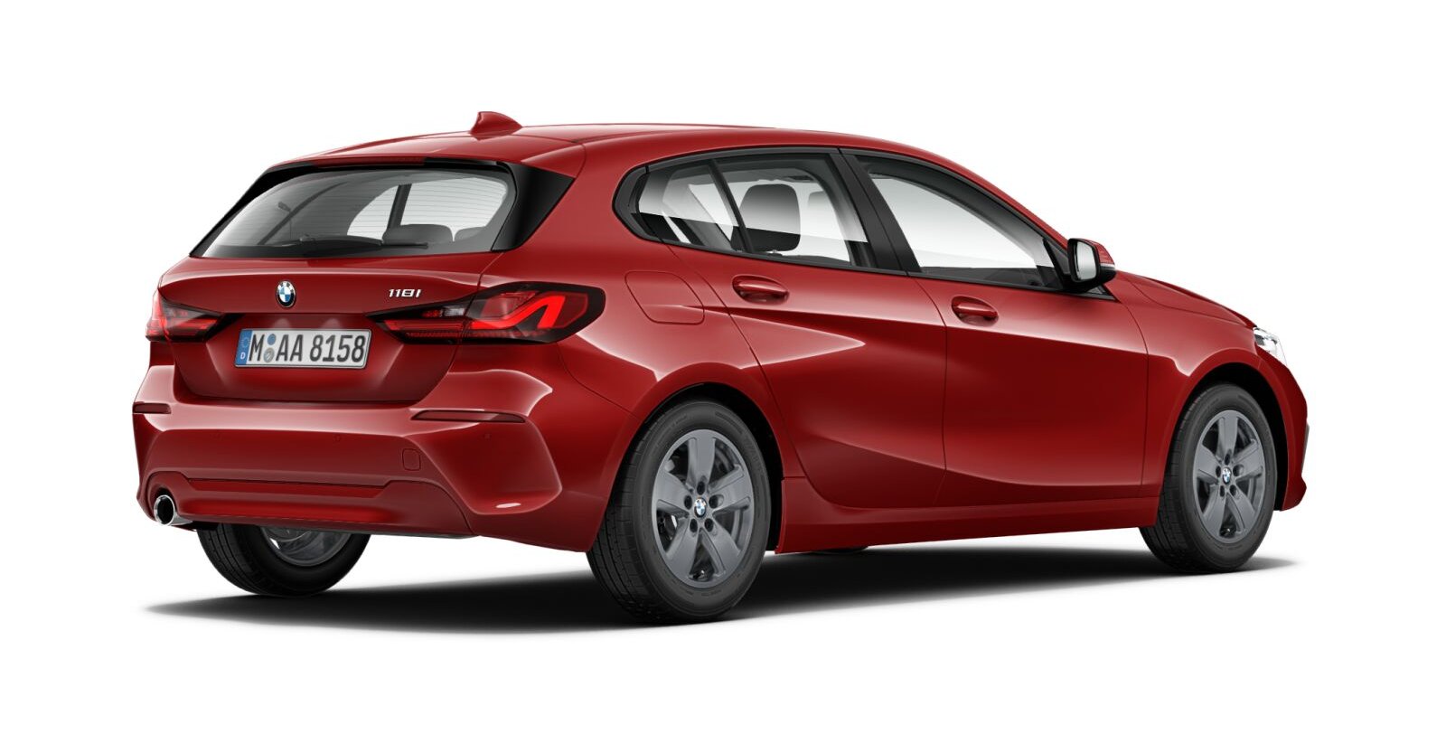 BMW BMW 1er in Rot von hinten BMW BMW 1er in Rot von hinten