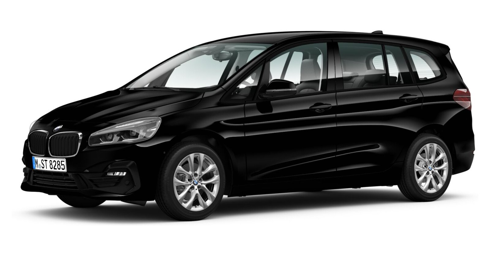 BMW 218d Gran Tourer in Schwarz von vorne BMW 218d Gran Tourer in Schwarz von vorne