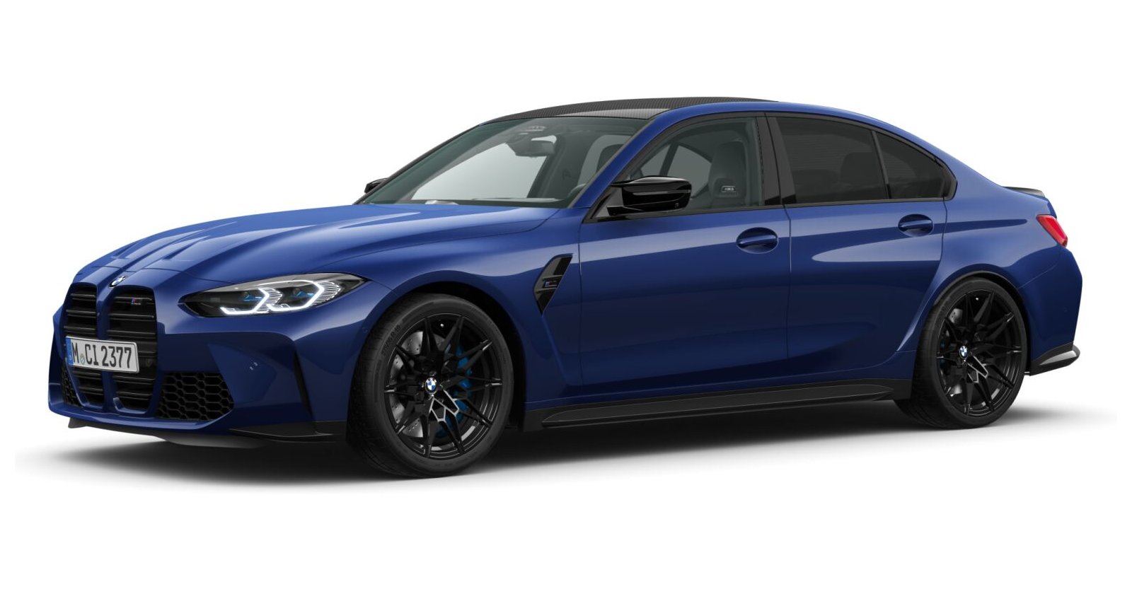 BMW M3 Competition Limousine mit M xDrive in Blau von vorne BMW M3 Competition Limousine mit M xDrive in Blau von vorne