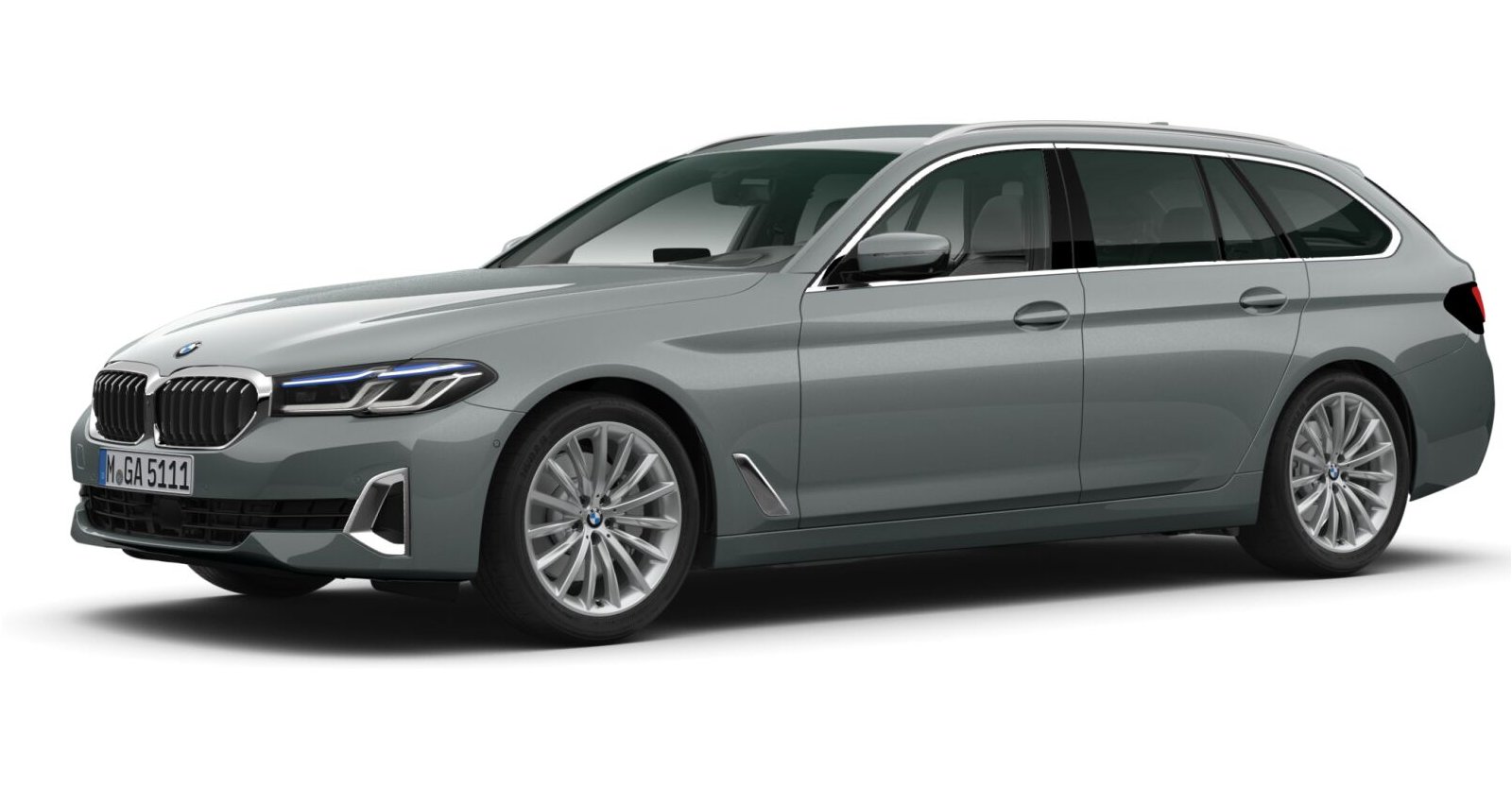 BMW 530d xDrive Touring in Grau von vorne BMW 530d xDrive Touring in Grau von vorne