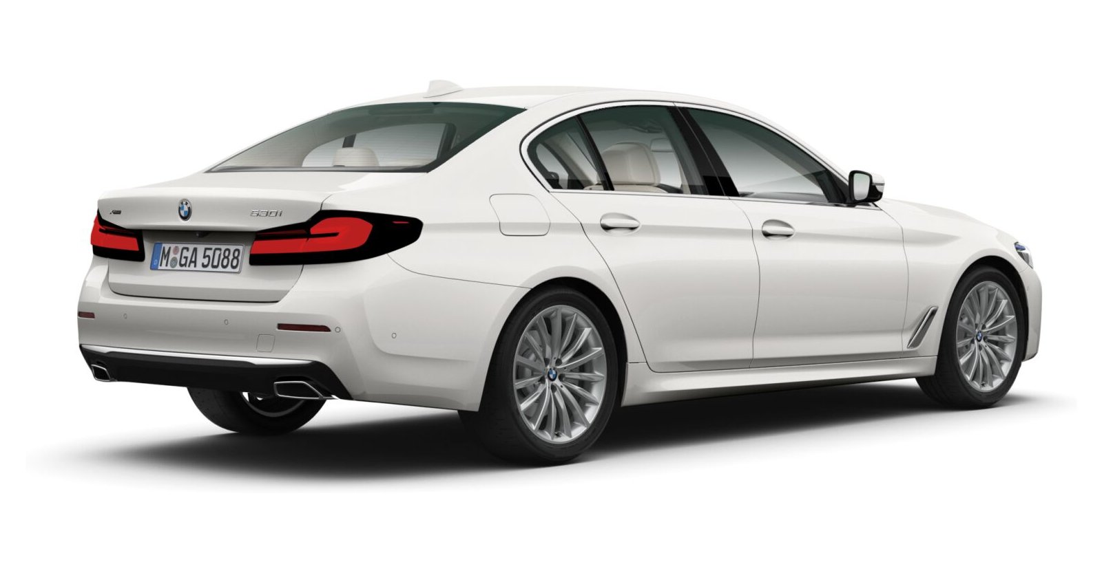 BMW BMW 5er in Weiß von hinten
