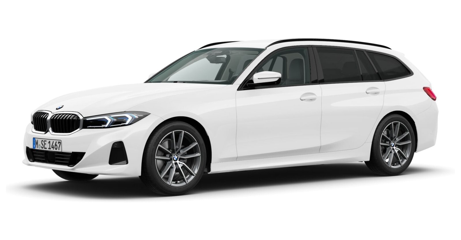 BMW 320i Touring in Weiß von vorne BMW 320i Touring in Weiß von vorne