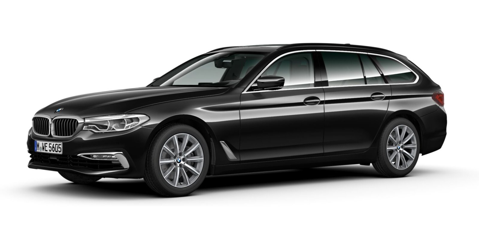 BMW 520i Touring in Schwarz von vorne