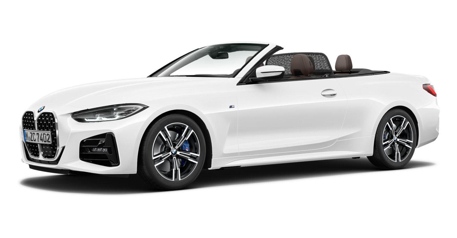 BMW 420i Cabrio in Weiß von vorne