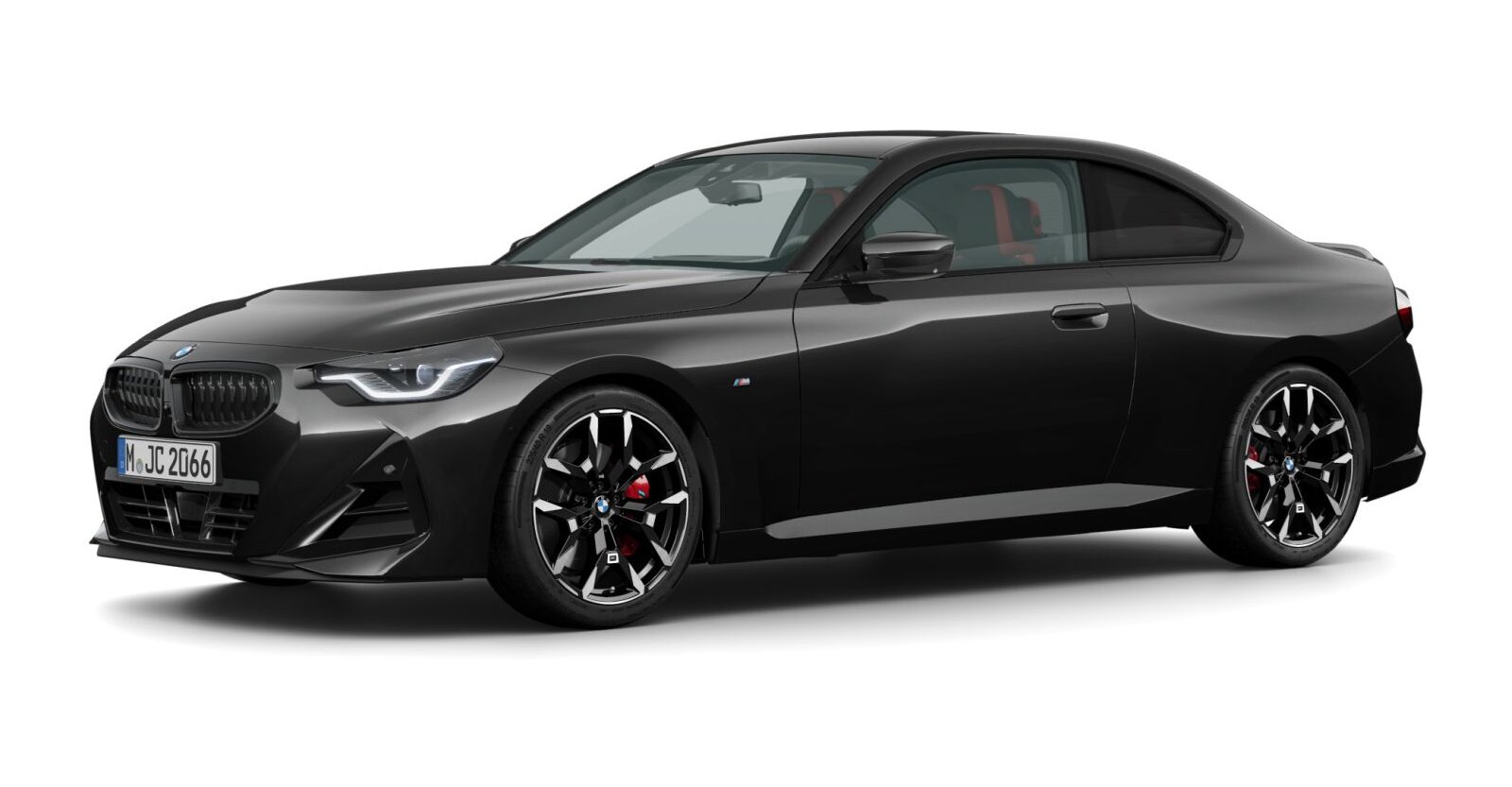 BMW 220i Coupé in Schwarz von vorne BMW 220i Coupé in Schwarz von vorne