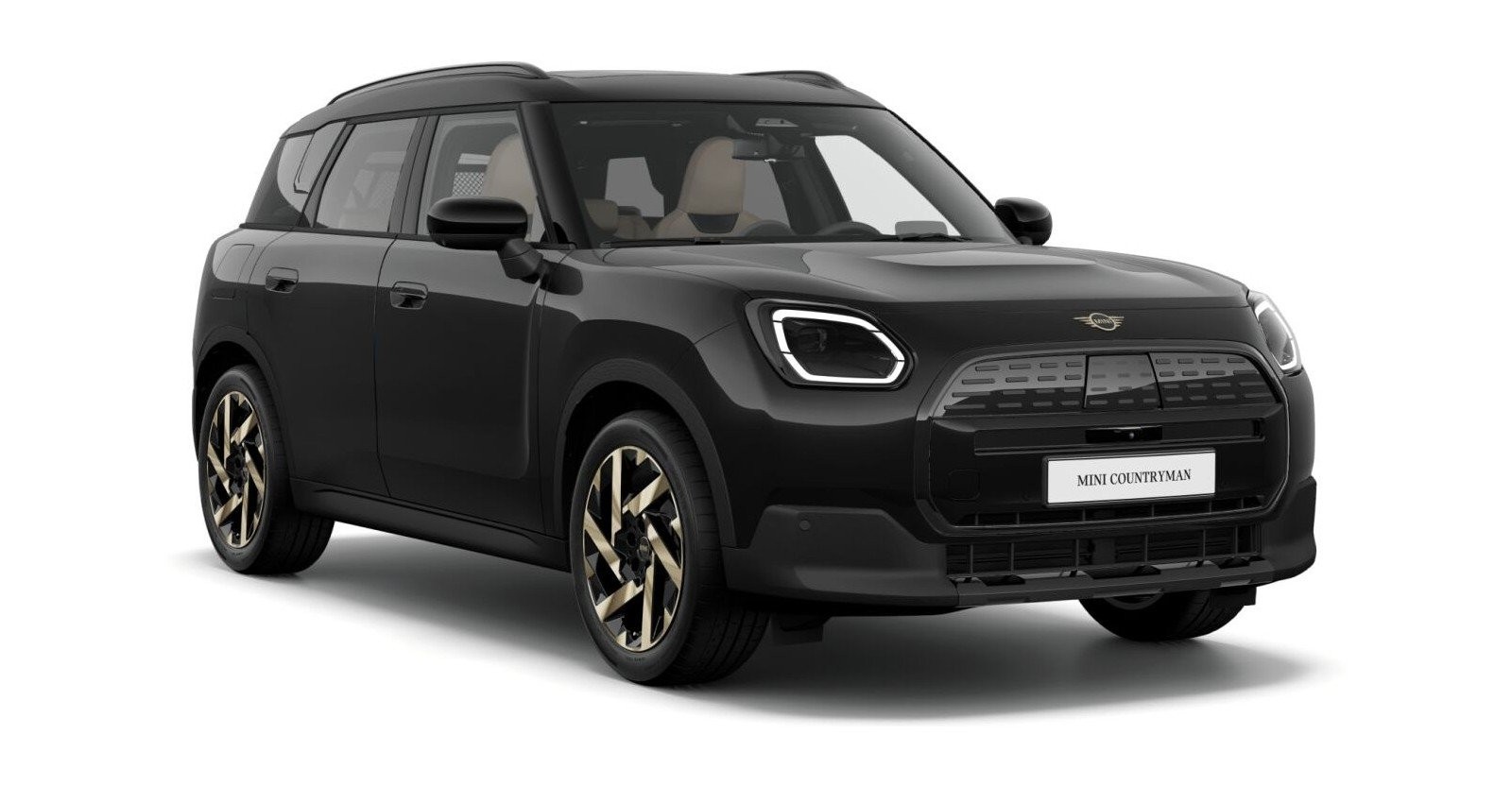 MINI Countryman E in Schwarz von vorne MINI Countryman E in Schwarz von vorne