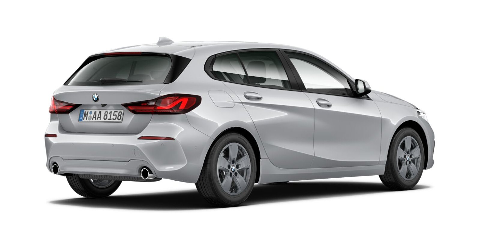 BMW BMW 1er in Silber von hinten BMW BMW 1er in Silber von hinten