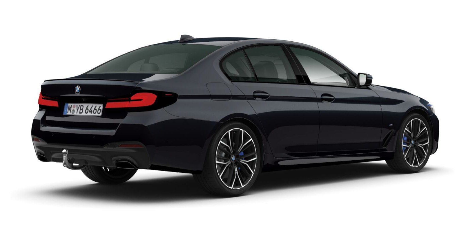 BMW BMW 5er in Schwarz von hinten