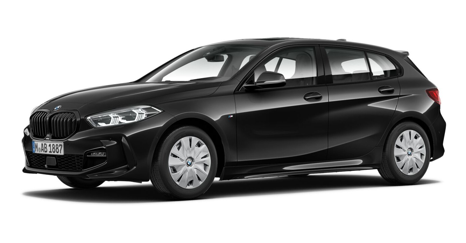 BMW BMW 1er in Schwarz von vorne BMW BMW 1er in Schwarz von vorne