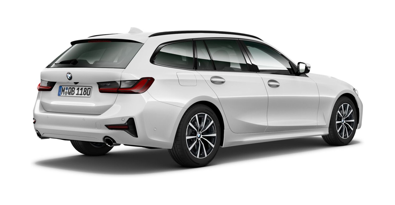 BMW BMW 3er in Weiß von hinten BMW BMW 3er in Weiß von hinten