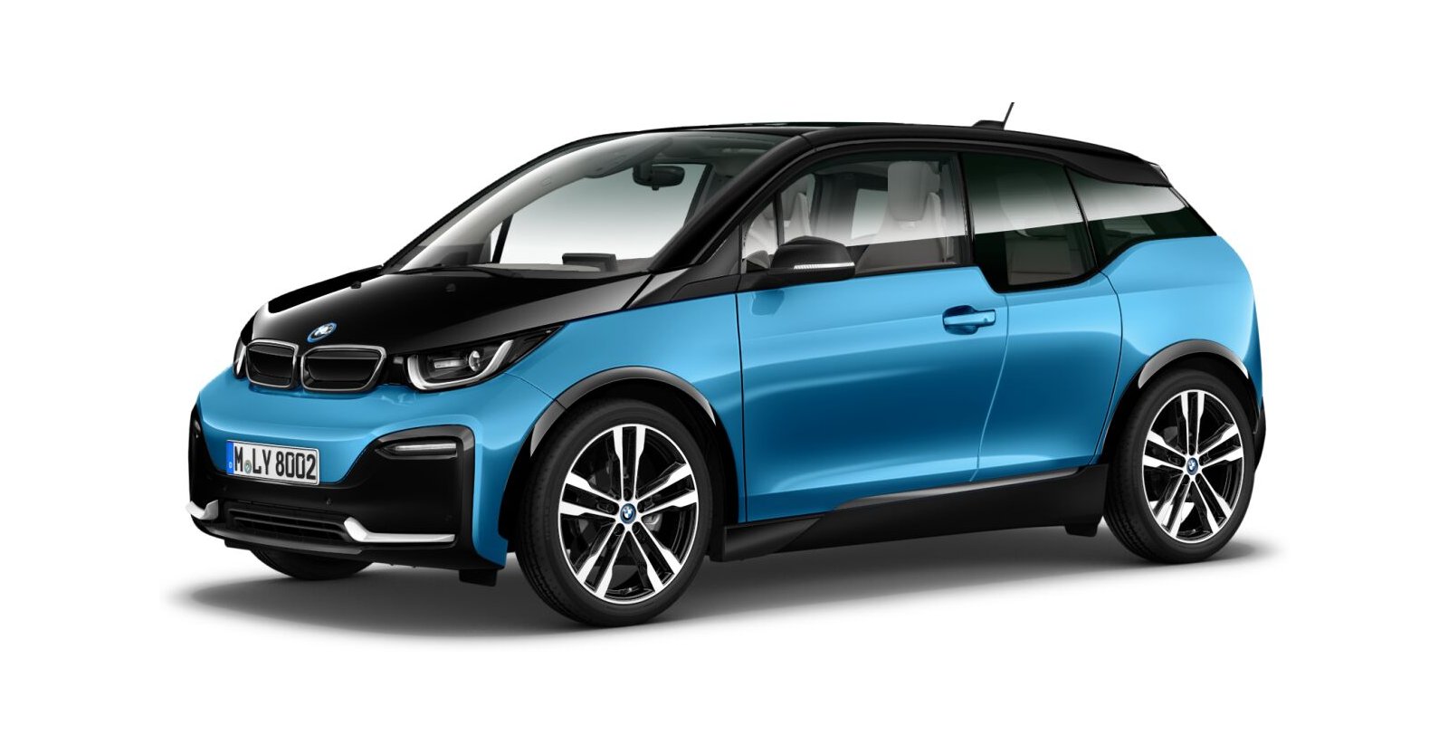 BMW i3s 94Ah in Blau von vorne BMW i3s 94Ah in Blau von vorne