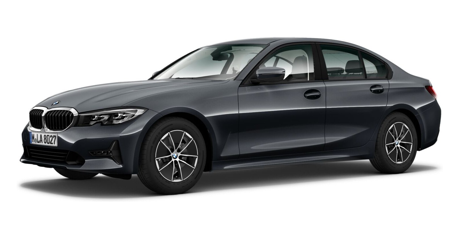 BMW 320i Limousine in Grau von vorne