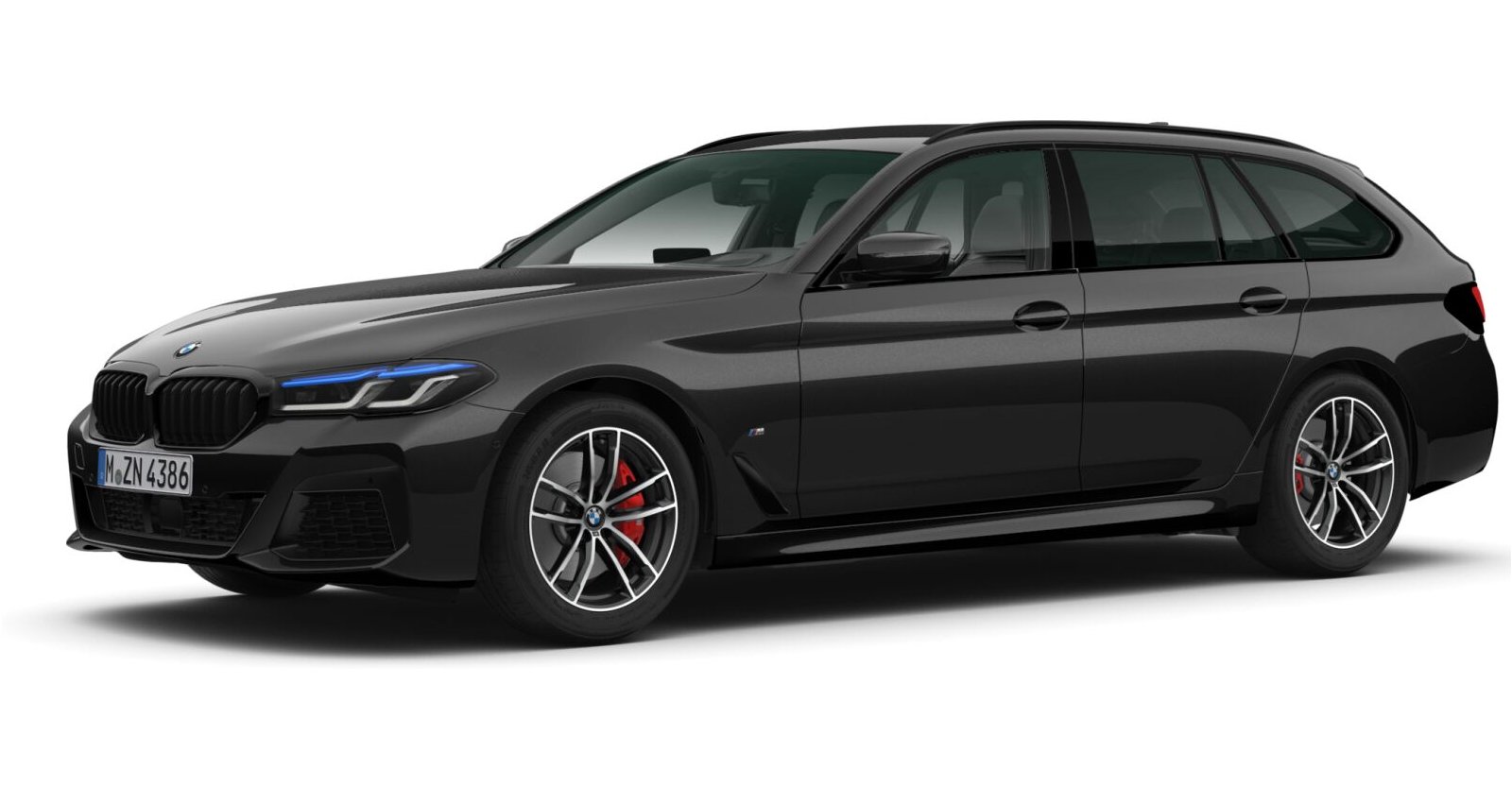BMW 530d xDrive Touring in Schwarz von vorne