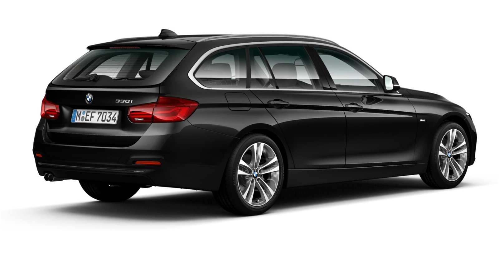 BMW BMW 3er in Schwarz von hinten BMW BMW 3er in Schwarz von hinten