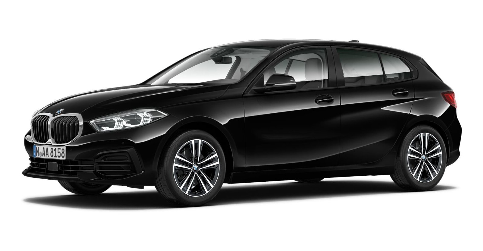 BMW 118d in Schwarz von vorne BMW 118d in Schwarz von vorne