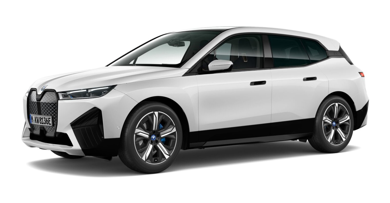 BMW iX xDrive40 in Weiß von vorne