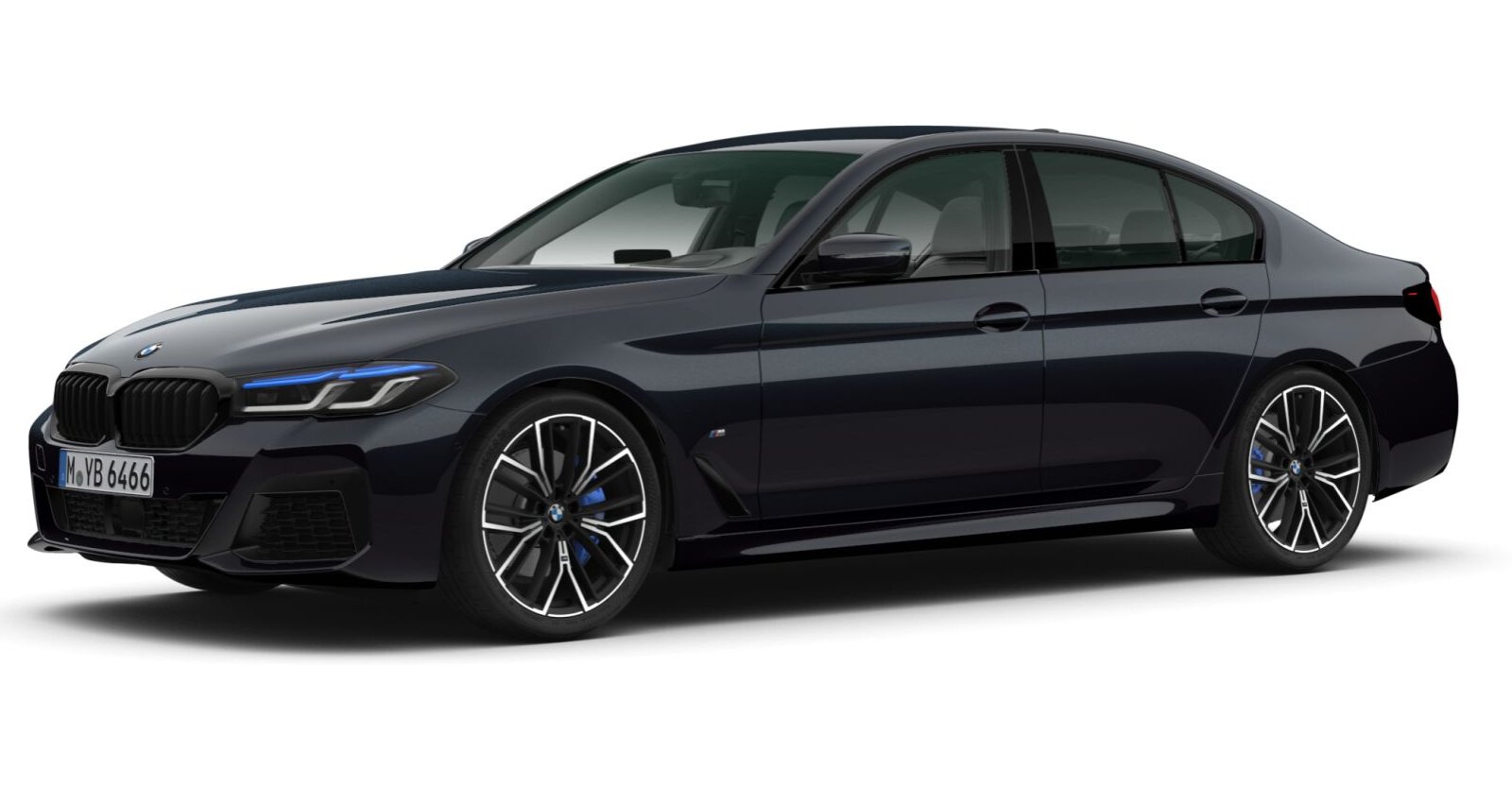 BMW 530d xDrive Limousine in Schwarz von vorne BMW 530d xDrive Limousine in Schwarz von vorne