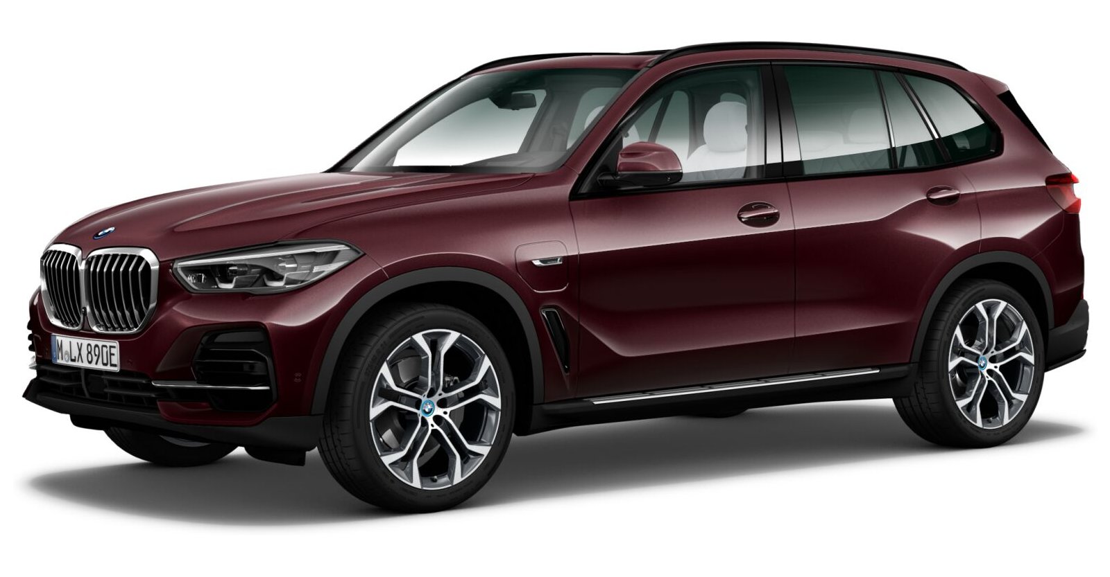 BMW X5 xDrive45e in Rot von vorne BMW X5 xDrive45e in Rot von vorne