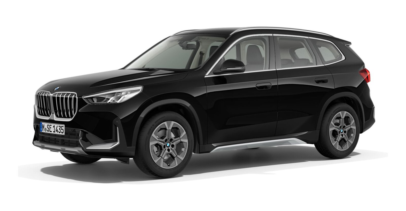 BMW X1 sDrive18i in Schwarz von vorne BMW X1 sDrive18i in Schwarz von vorne