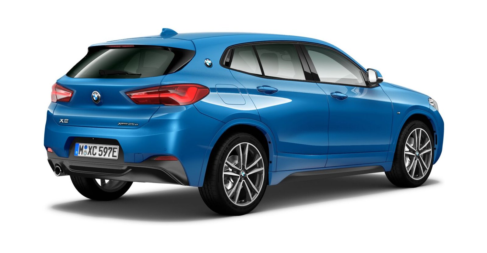 BMW BMW X in Blau von hinten BMW BMW X in Blau von hinten