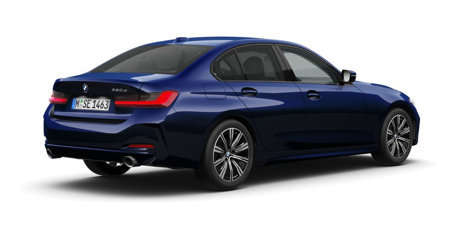 BMW BMW 3er in Blau von hinten BMW BMW 3er in Blau von hinten