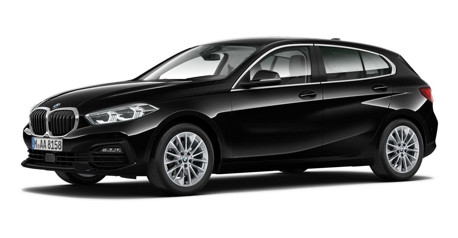 BMW BMW 1er in Schwarz von vorne BMW BMW 1er in Schwarz von vorne