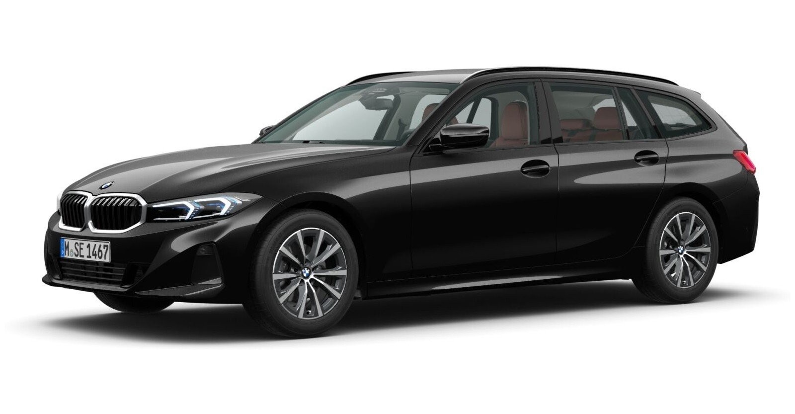 BMW BMW 3er in Schwarz von vorne BMW BMW 3er in Schwarz von vorne