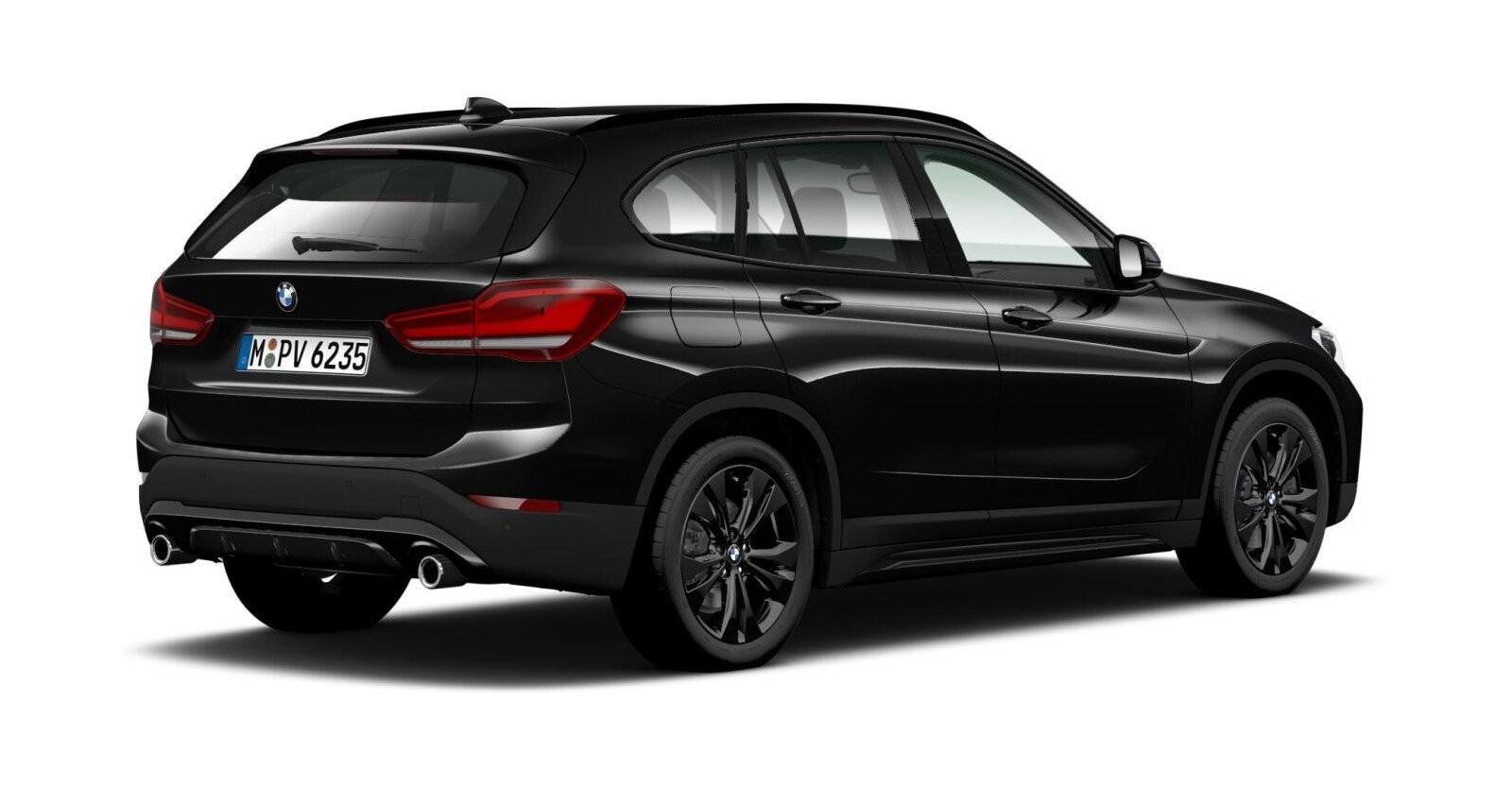 BMW BMW X in Schwarz von hinten