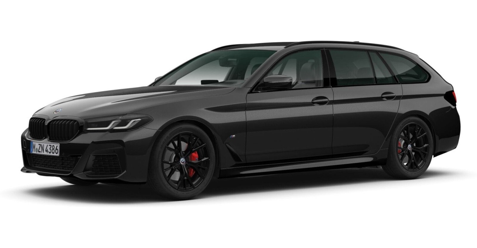 BMW 540d xDrive Touring in Schwarz von vorne BMW 540d xDrive Touring in Schwarz von vorne