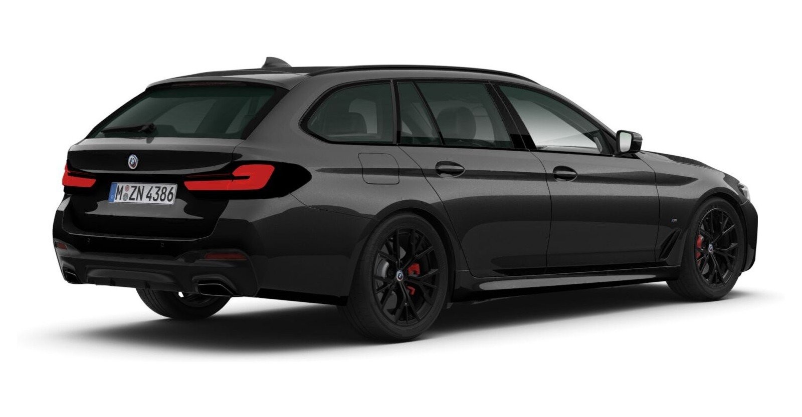 BMW BMW 5er in Schwarz von hinten