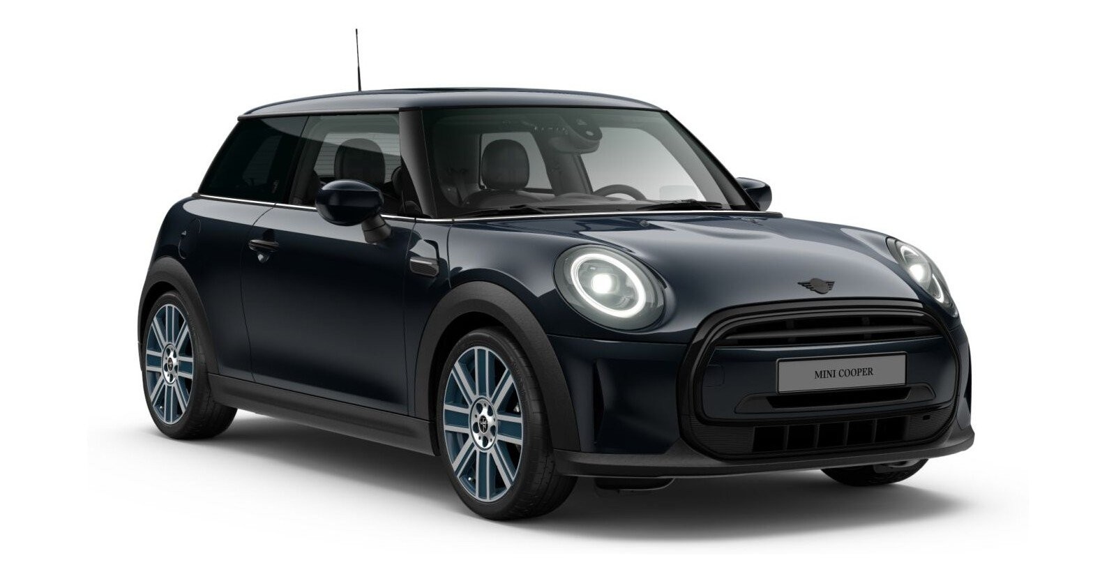MINI Cooper 3-Türer in Schwarz von vorne