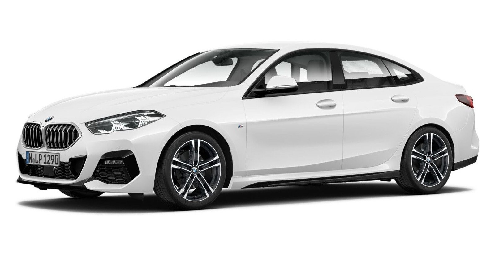BMW 218i Gran Coupé in Weiß von vorne BMW 218i Gran Coupé in Weiß von vorne