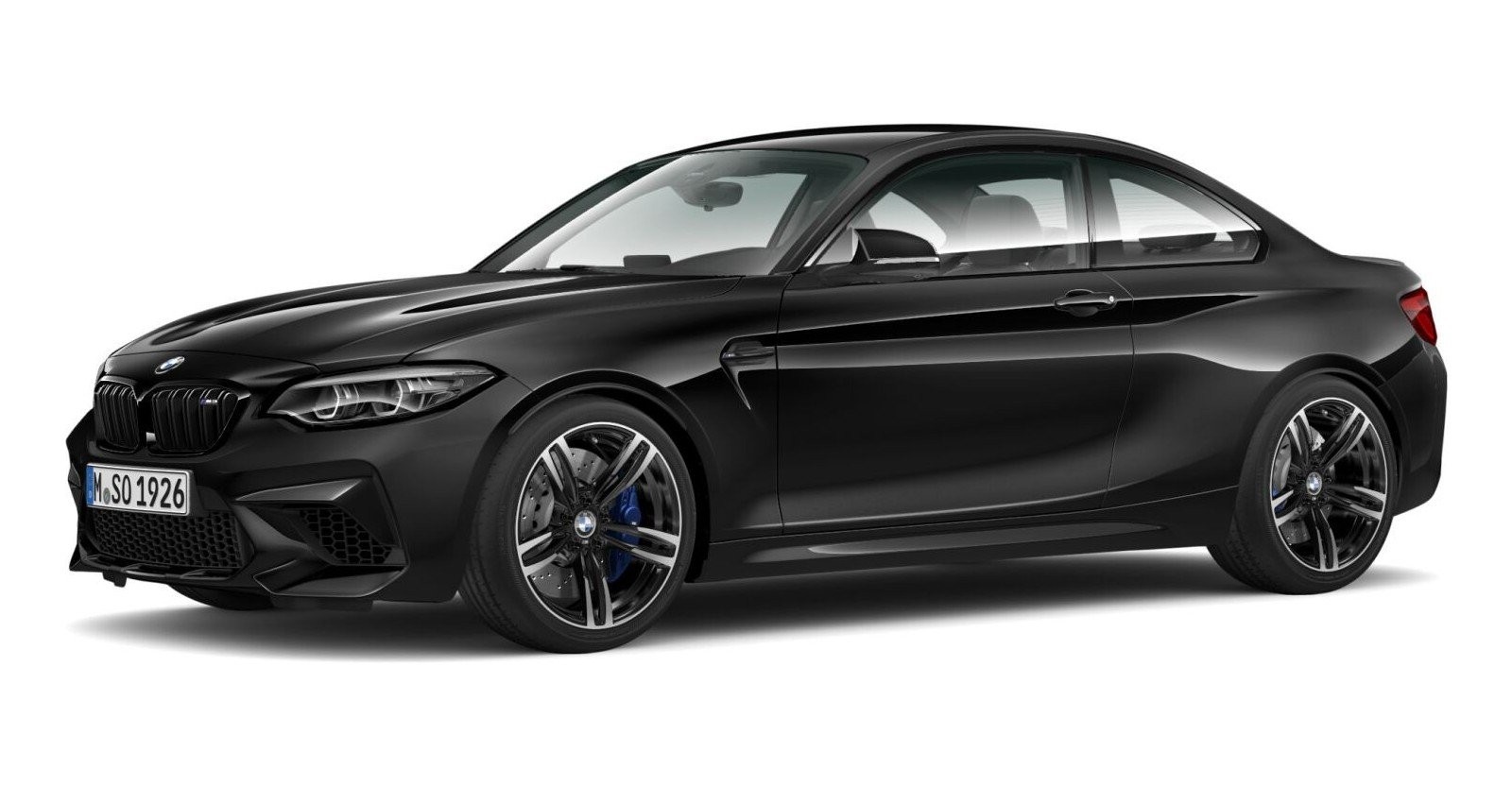 BMW M2 Competition Coupé in Schwarz von vorne BMW M2 Competition Coupé in Schwarz von vorne
