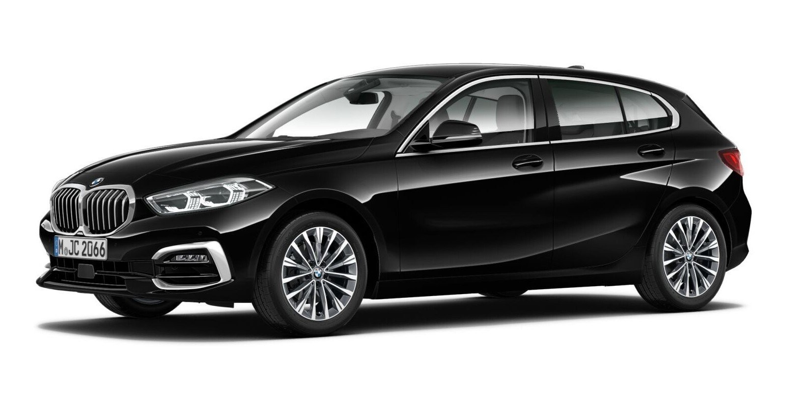 BMW 118i in Schwarz von vorne BMW 118i in Schwarz von vorne