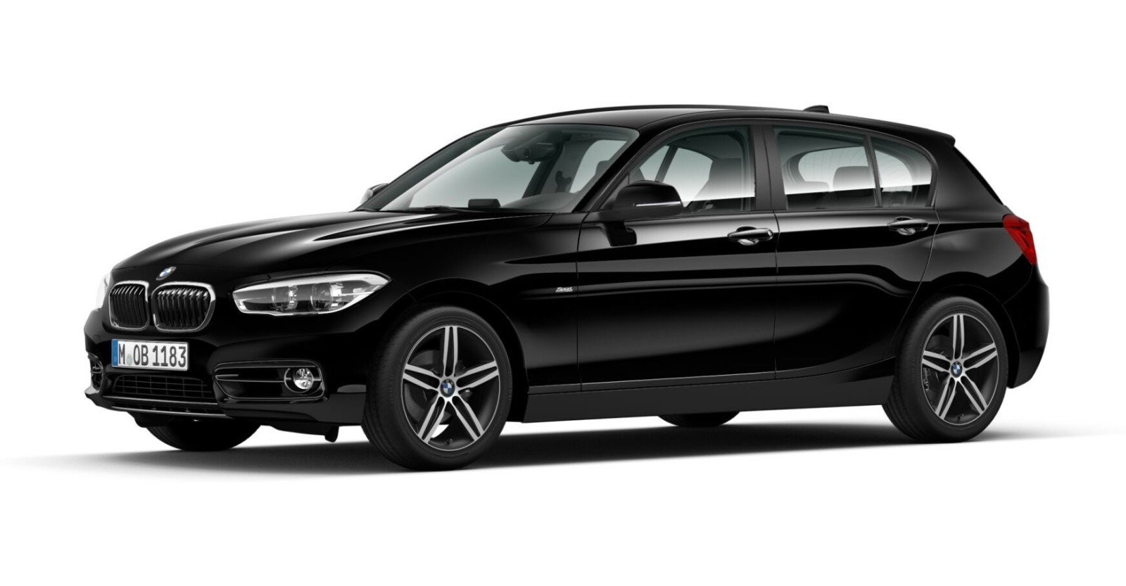 BMW 118i in Schwarz von vorne BMW 118i in Schwarz von vorne