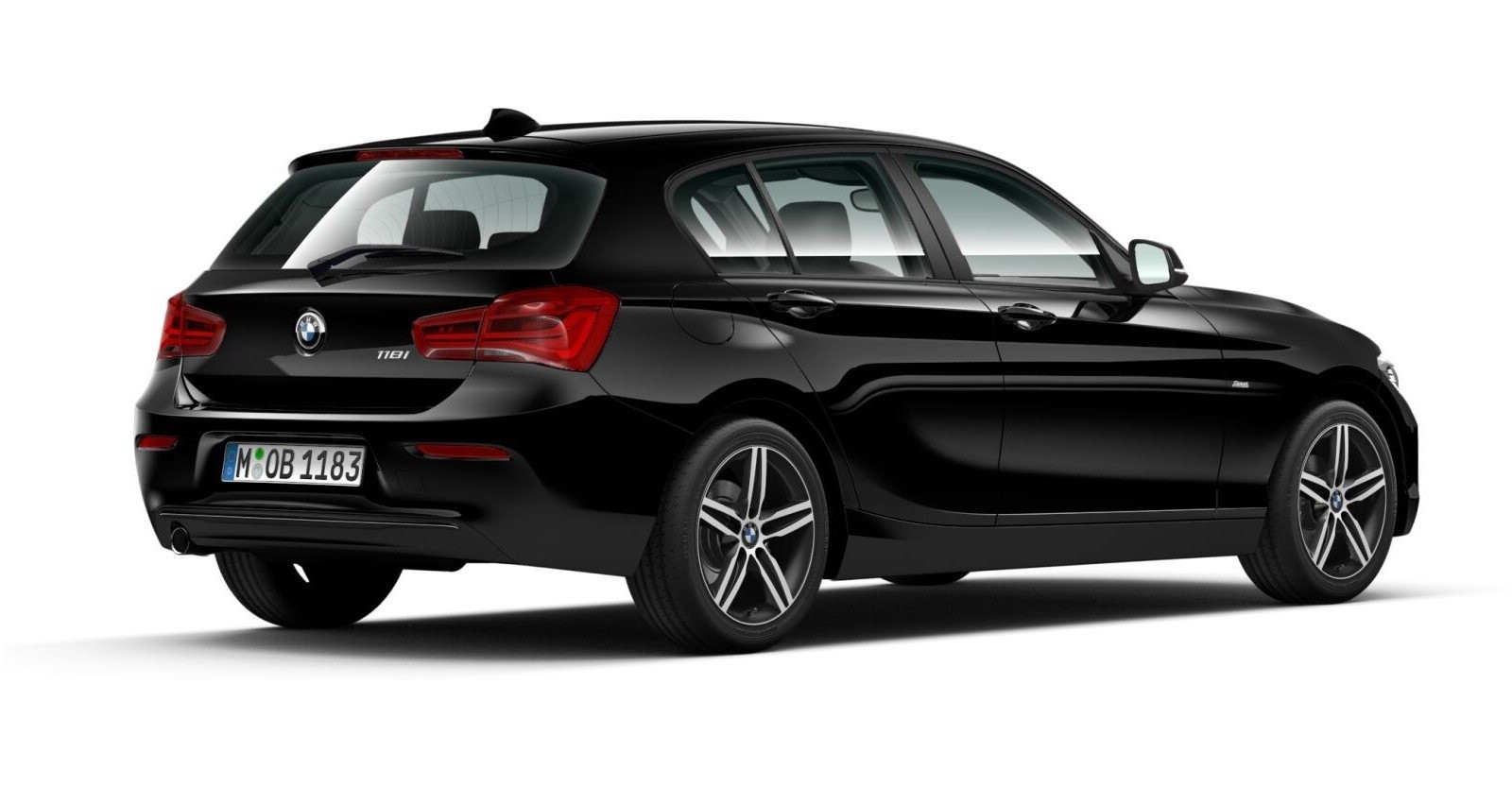 BMW BMW 1er in Schwarz von hinten