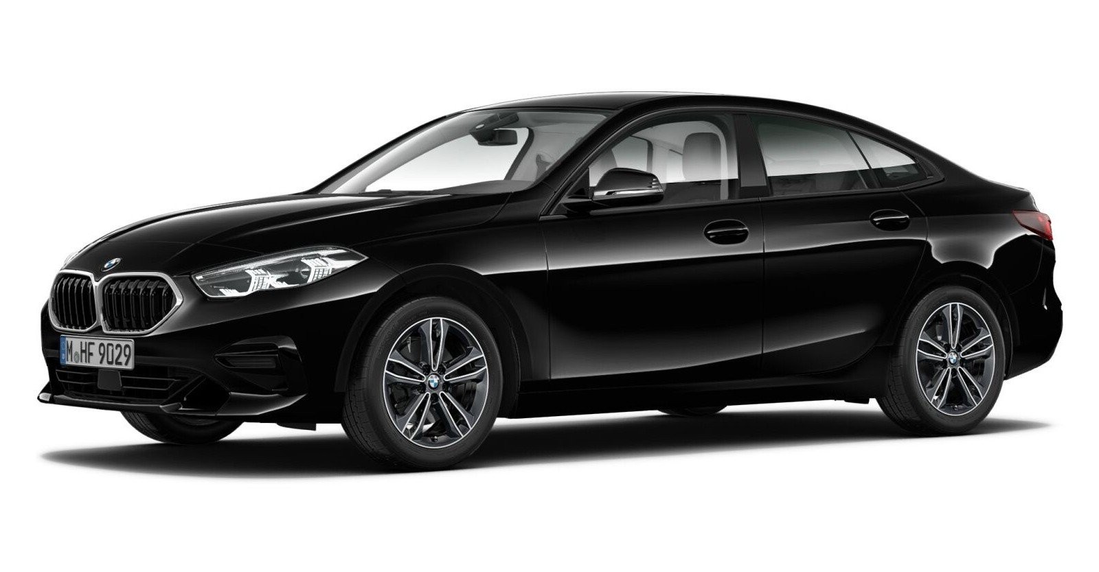 BMW 218d Gran Coupé in Schwarz von vorne BMW 218d Gran Coupé in Schwarz von vorne