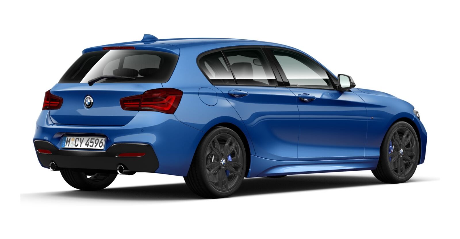 BMW BMW 1er in Blau von hinten BMW BMW 1er in Blau von hinten