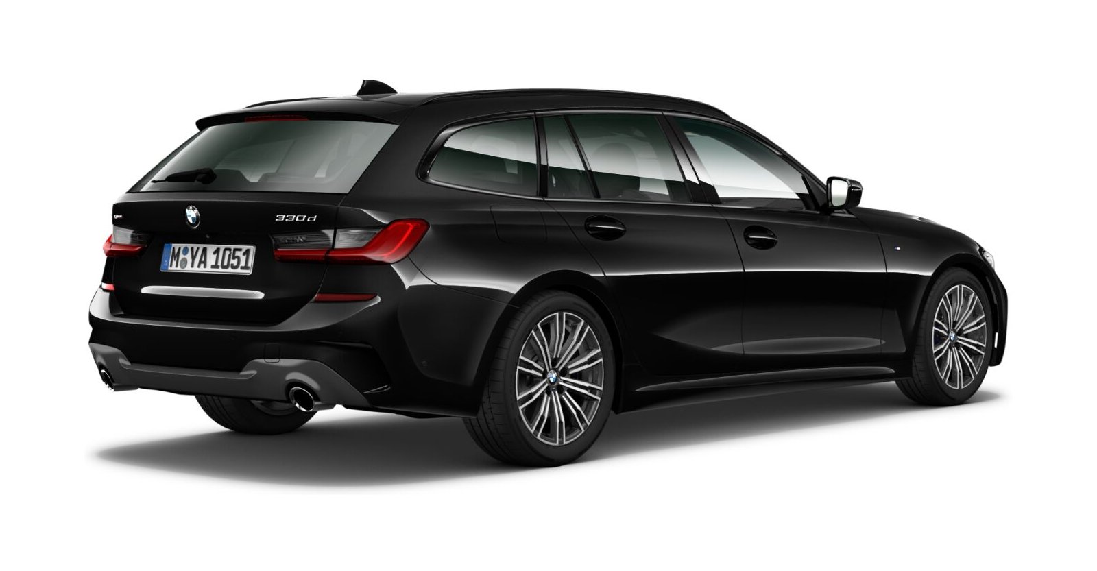 BMW BMW 3er in Schwarz von hinten BMW BMW 3er in Schwarz von hinten