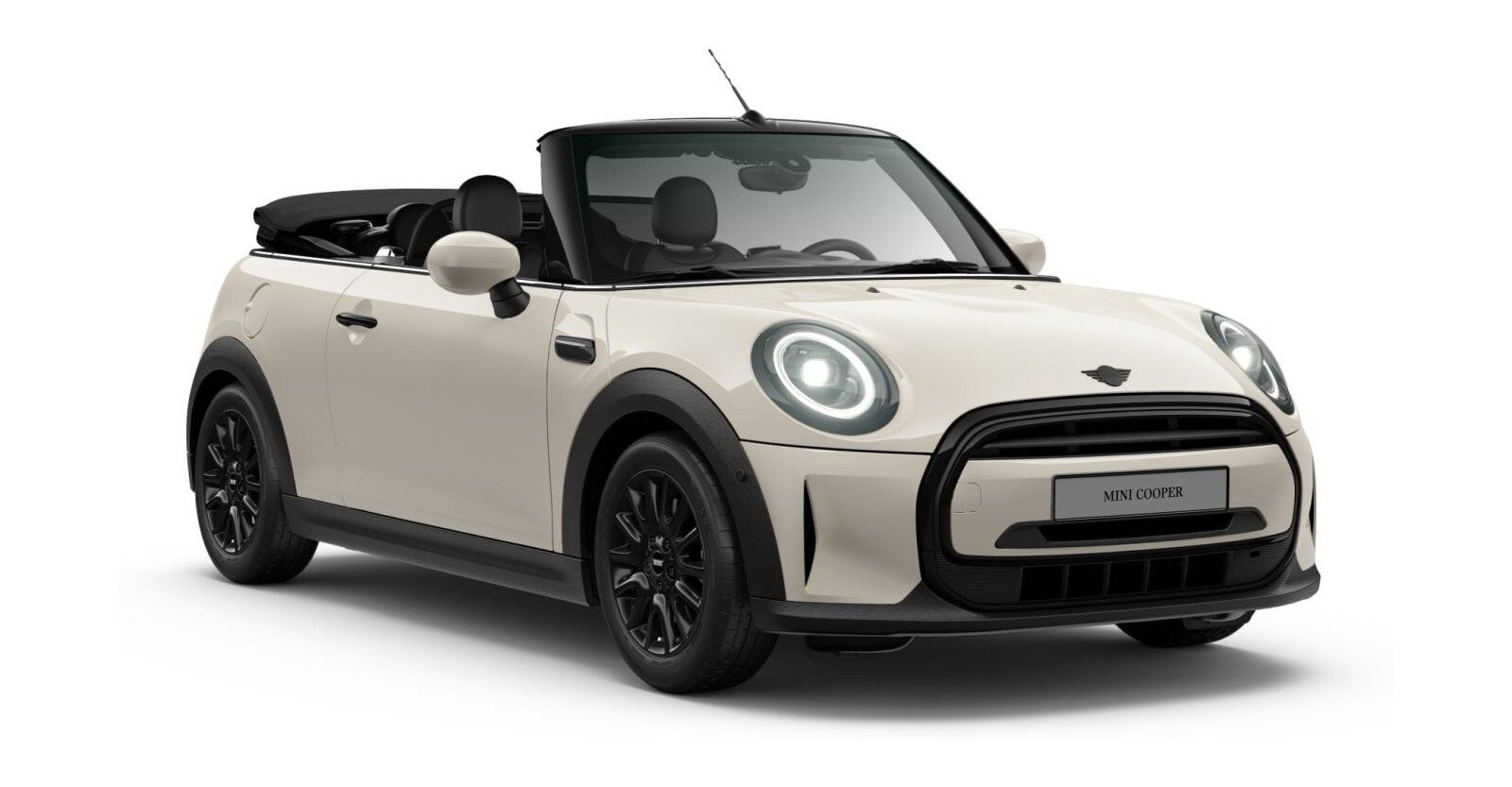 MINI Cooper Cabrio in Weiß von vorne MINI Cooper Cabrio in Weiß von vorne
