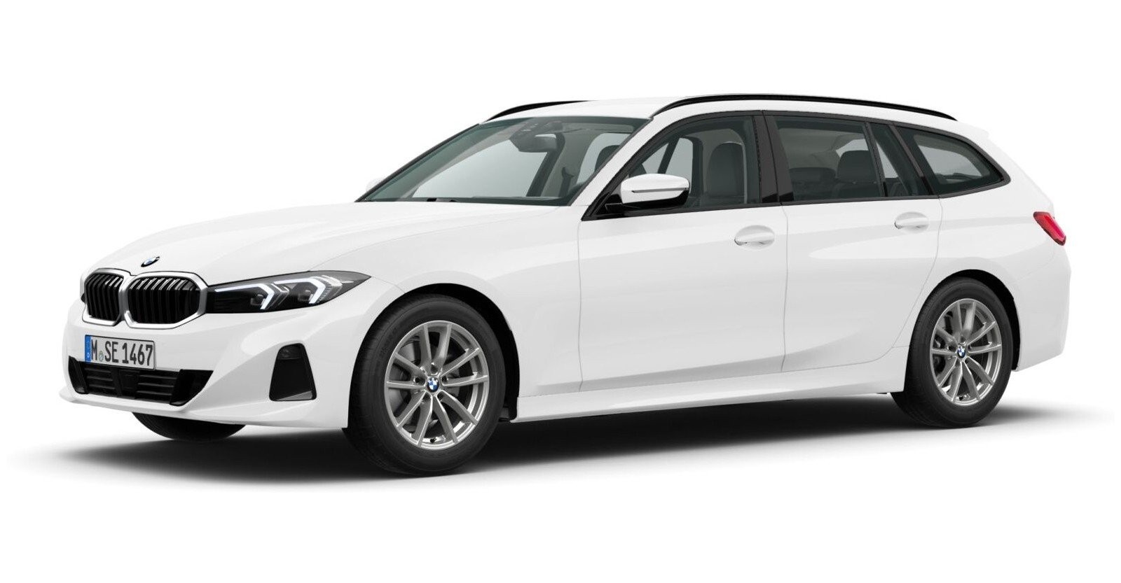 BMW 318d Touring in Weiß von vorne