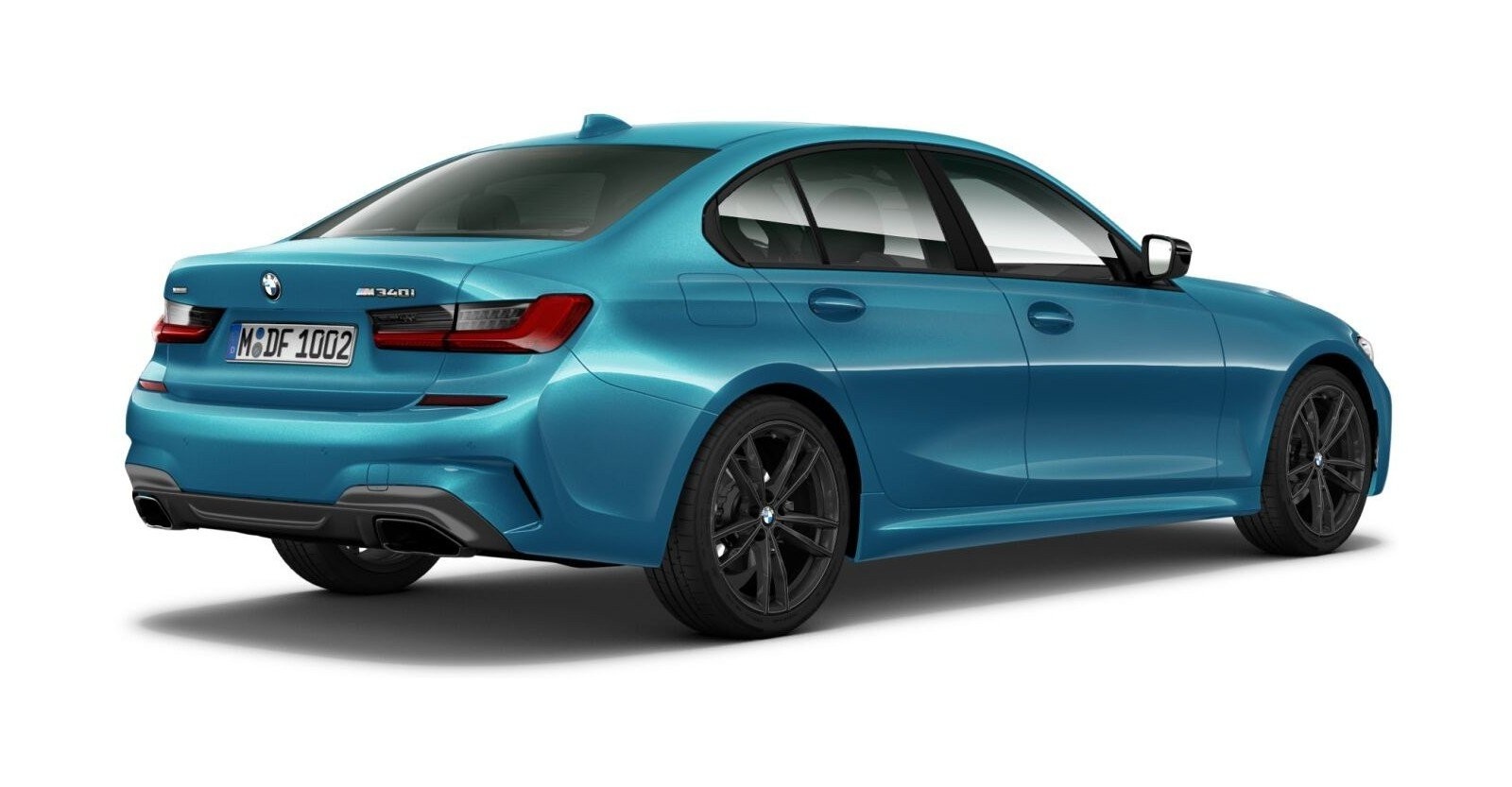 BMW BMW 3er in Blau von hinten
