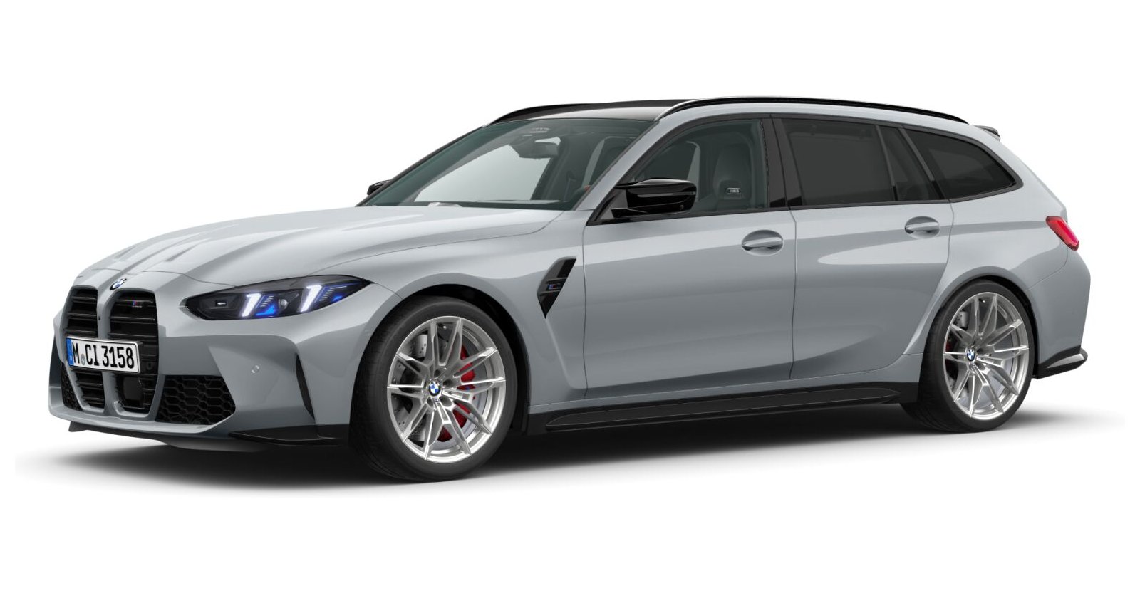 BMW M3 Competition Touring mit M xDrive in Grau von vorne
