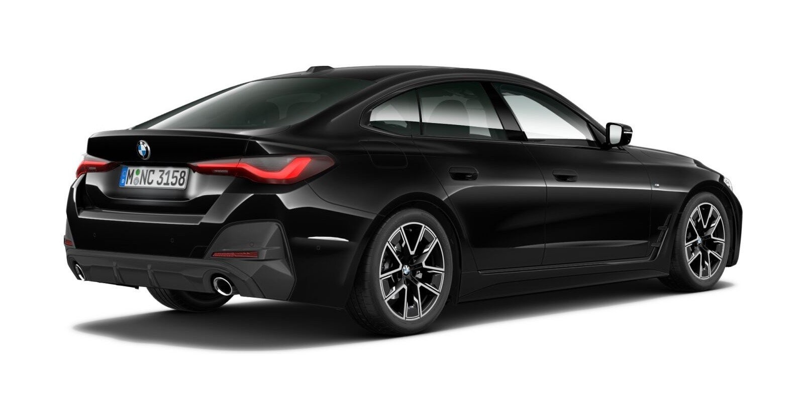 BMW BMW 4er in Schwarz von hinten